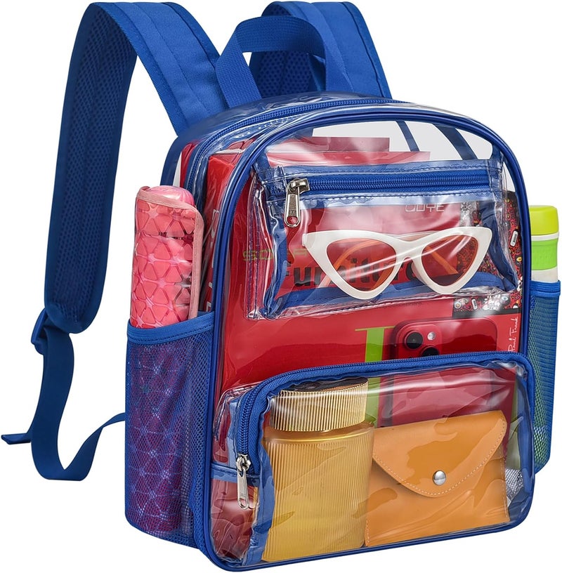 MAYTREE Small Clear Backpack Stadium Approved for Women and Men Clear Bag for Stadium Events Concert Sporting Festival, Blue - Image 1